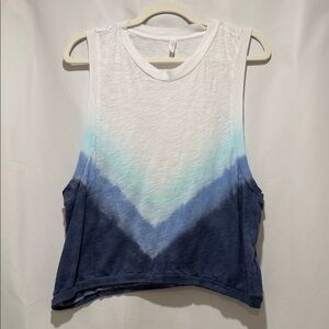 FP Movement by Free People Blue and White Crop Top